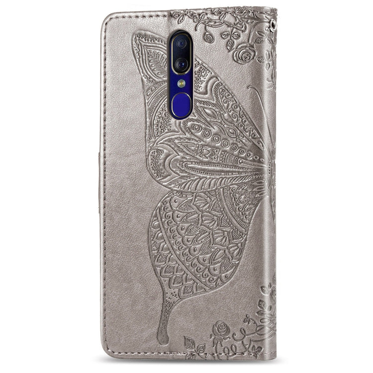 Butterfly Love Flowers Embossing Horizontal Flip Leather Case for OPPO F11, with Holder & Card Slots & Wallet & Lanyard