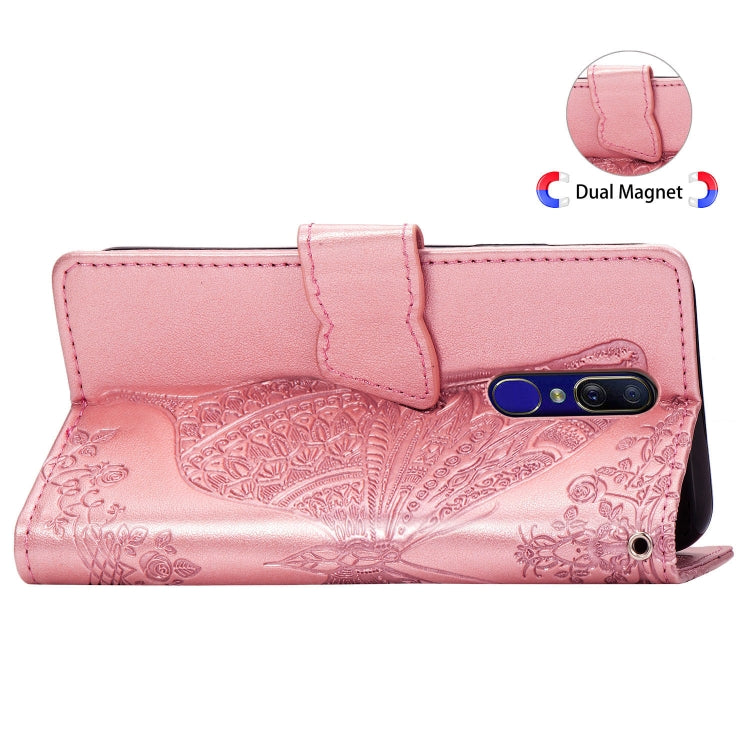 Butterfly Love Flowers Embossing Horizontal Flip Leather Case for OPPO F11, with Holder & Card Slots & Wallet & Lanyard