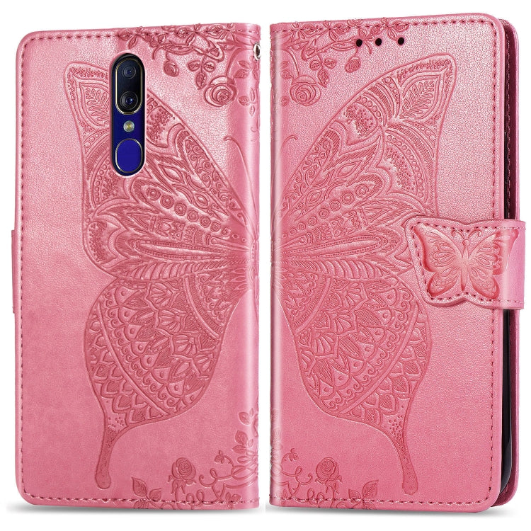 Butterfly Love Flowers Embossing Horizontal Flip Leather Case for OPPO F11, with Holder & Card Slots & Wallet & Lanyard