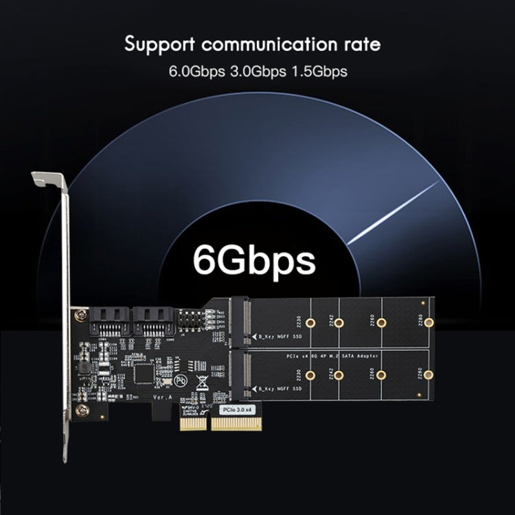 SATA3.0 PCIE3.0 to 2-port M.2 (B-KEY) Adapter Card