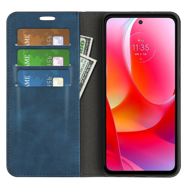 For Motorola Moto G Power 2022 Retro-skin Magnetic Suction Phone Leather Case with Holder & Card Slots & Wallet