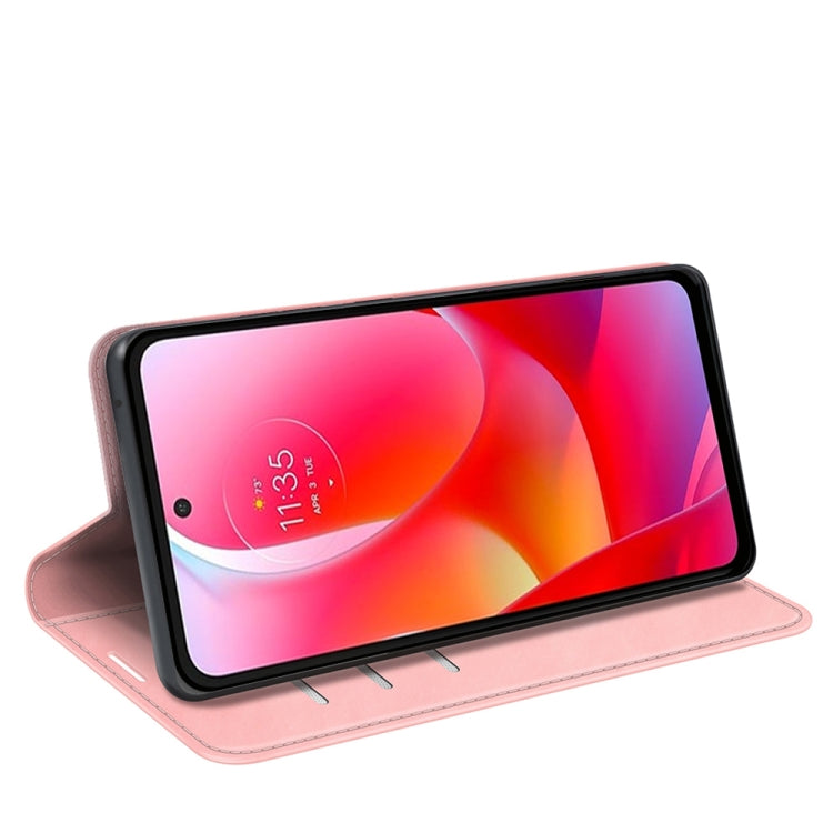 For Motorola Moto G Power 2022 Retro-skin Magnetic Suction Phone Leather Case with Holder & Card Slots & Wallet