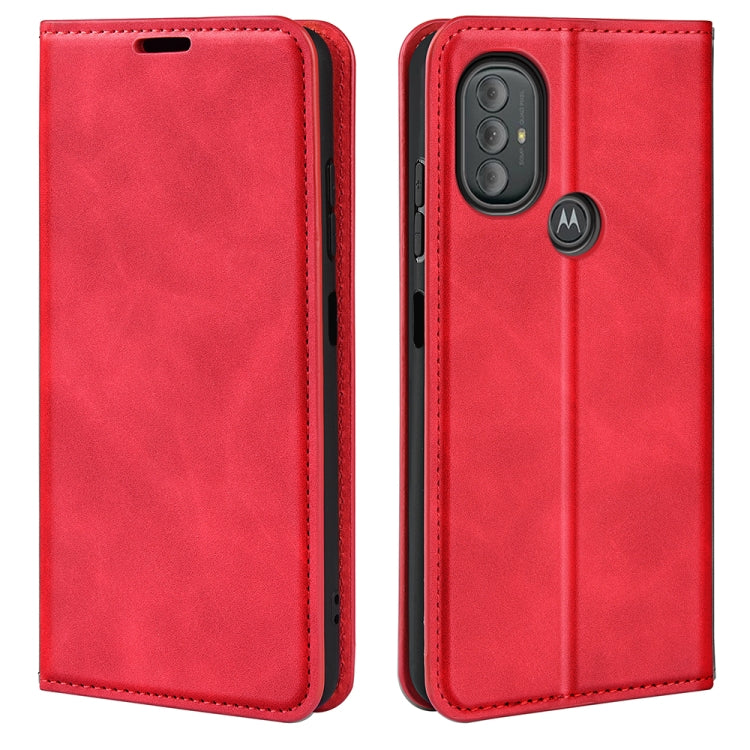 For Motorola Moto G Power 2022 Retro-skin Magnetic Suction Phone Leather Case with Holder & Card Slots & Wallet
