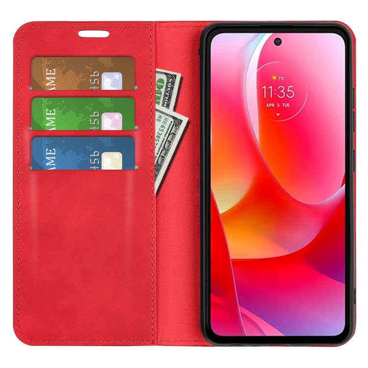 For Motorola Moto G Power 2022 Retro-skin Magnetic Suction Phone Leather Case with Holder & Card Slots & Wallet