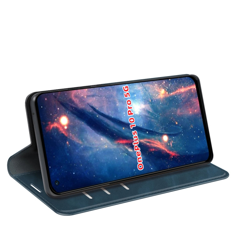 For OnePlus 10 Pro 5G Retro-skin Magnetic Suction Phone Leather Case with Holder & Card Slots & Wallet