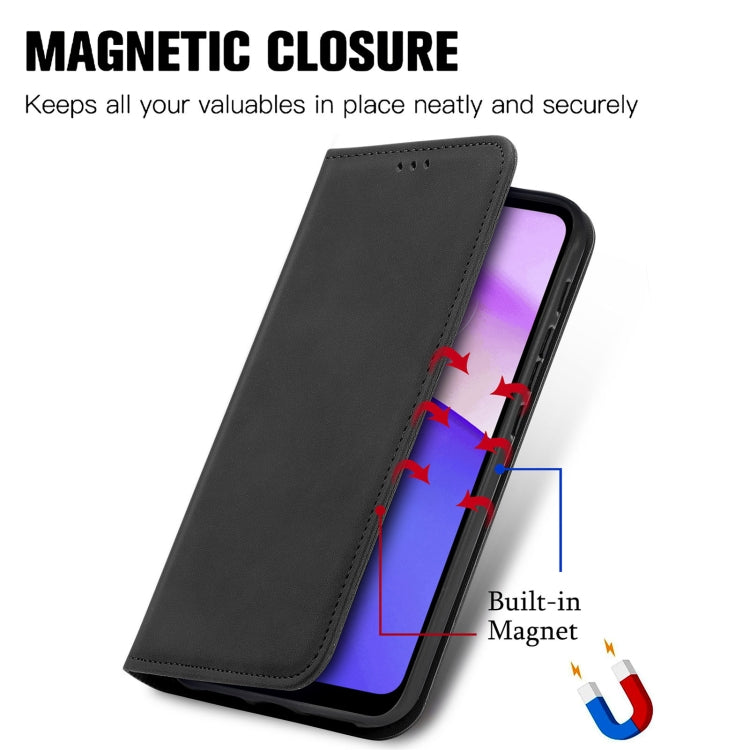 For Motorola Moto E40 Retro Skin Feel Magnetic Horizontal Flip Leather Case