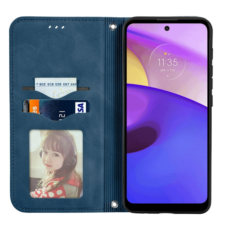 For Motorola Moto E40 Retro Skin Feel Magnetic Horizontal Flip Leather Case