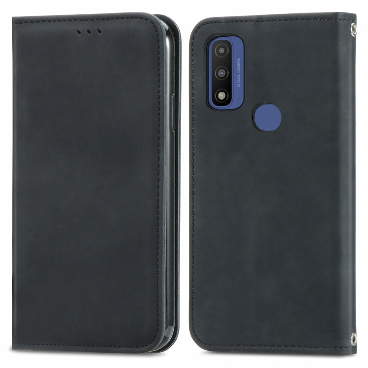 For Motorola Moto G Pure Retro Skin Feel Magnetic Horizontal Flip Leather Case