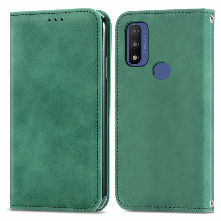 For Motorola Moto G Pure Retro Skin Feel Magnetic Horizontal Flip Leather Case