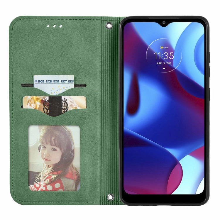 For Motorola Moto G Pure Retro Skin Feel Magnetic Horizontal Flip Leather Case