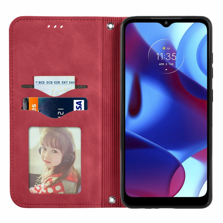 For Motorola Moto G Pure Retro Skin Feel Magnetic Horizontal Flip Leather Case