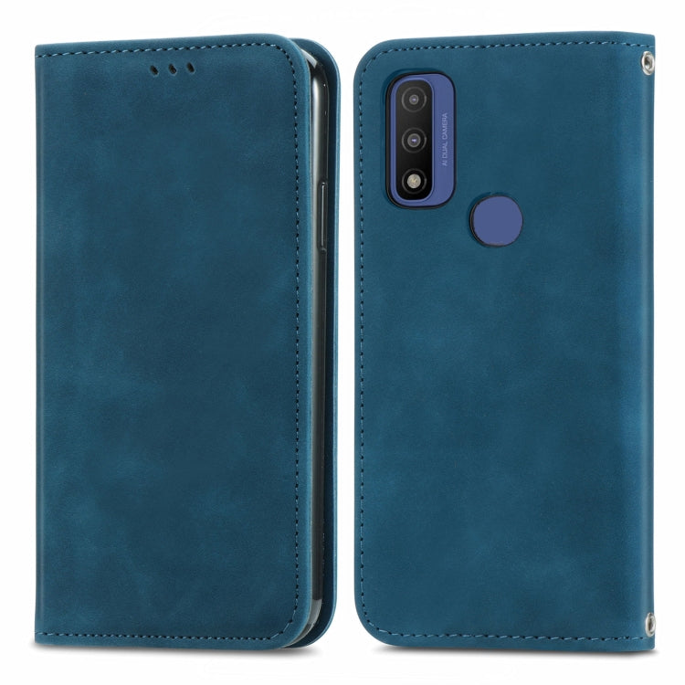 For Motorola Moto G Pure Retro Skin Feel Magnetic Horizontal Flip Leather Case