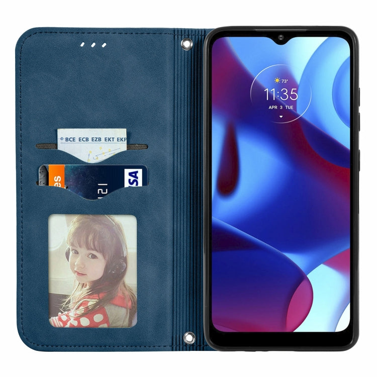 For Motorola Moto G Pure Retro Skin Feel Magnetic Horizontal Flip Leather Case