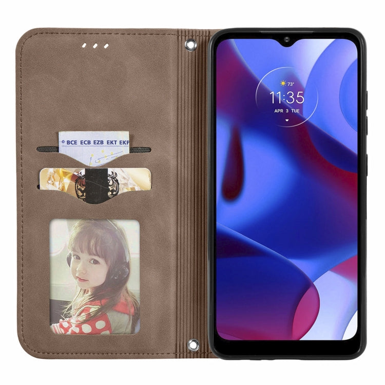 For Motorola Moto G Pure Retro Skin Feel Magnetic Horizontal Flip Leather Case