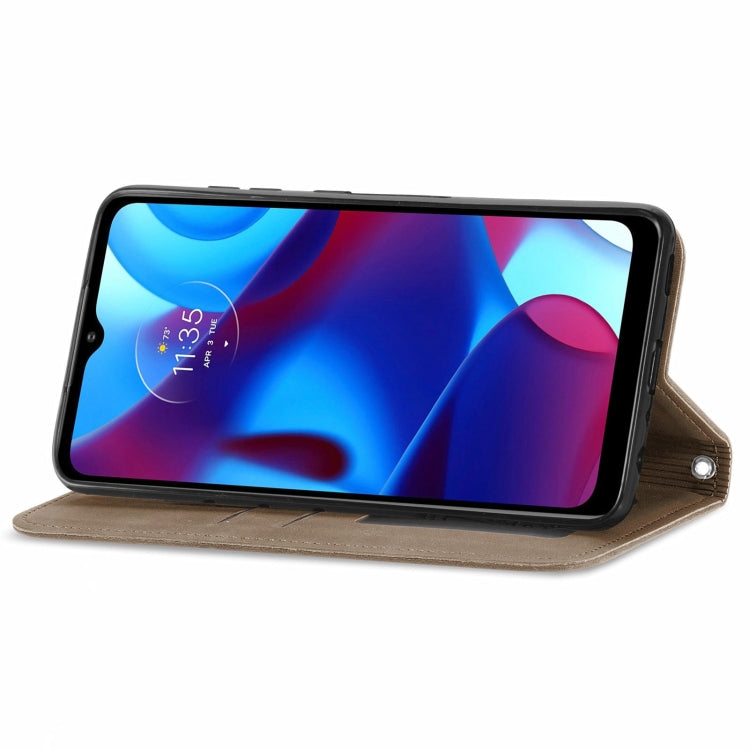 For Motorola Moto G Pure Retro Skin Feel Magnetic Horizontal Flip Leather Case
