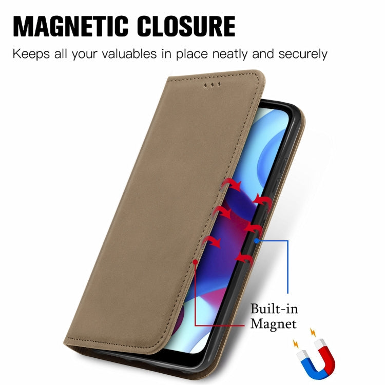 For Motorola Moto G Pure Retro Skin Feel Magnetic Horizontal Flip Leather Case