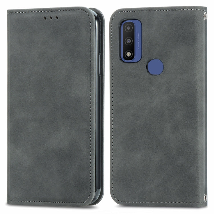 For Motorola Moto G Pure Retro Skin Feel Magnetic Horizontal Flip Leather Case