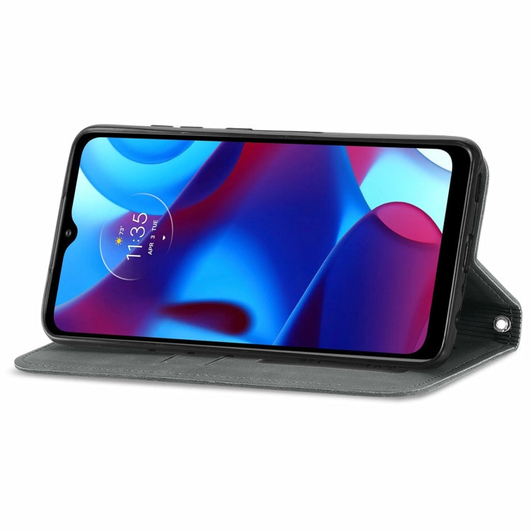 For Motorola Moto G Pure Retro Skin Feel Magnetic Horizontal Flip Leather Case