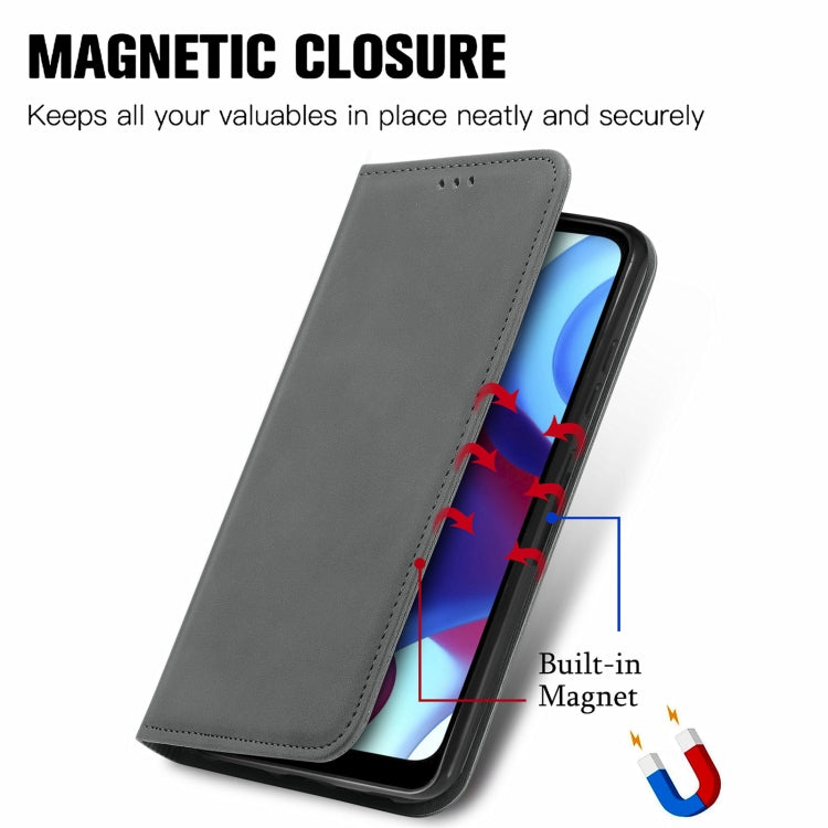 For Motorola Moto G Pure Retro Skin Feel Magnetic Horizontal Flip Leather Case