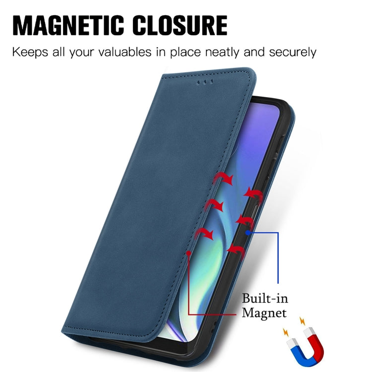 For Motorola Moto G50 5G Retro Skin Feel Magnetic Horizontal Flip Leather Case