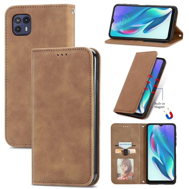 For Motorola Moto G50 5G Retro Skin Feel Magnetic Horizontal Flip Leather Case