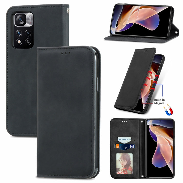 For Xiaomi Redmi Note 11 Pro China /11 Pro+ Retro Skin Feel Magnetic Horizontal Flip Leather Case