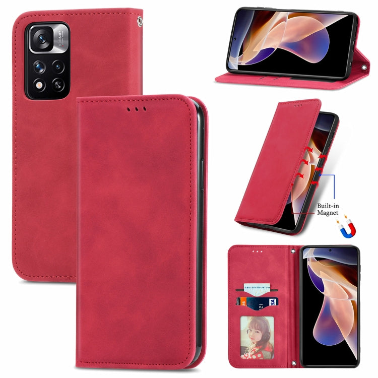 For Xiaomi Redmi Note 11 Pro China /11 Pro+ Retro Skin Feel Magnetic Horizontal Flip Leather Case
