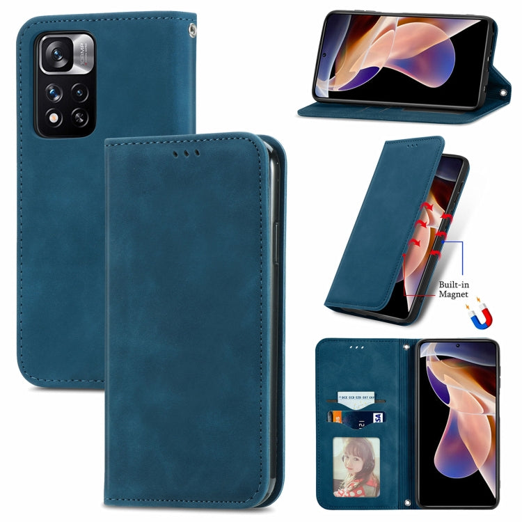 For Xiaomi Redmi Note 11 Pro China /11 Pro+ Retro Skin Feel Magnetic Horizontal Flip Leather Case