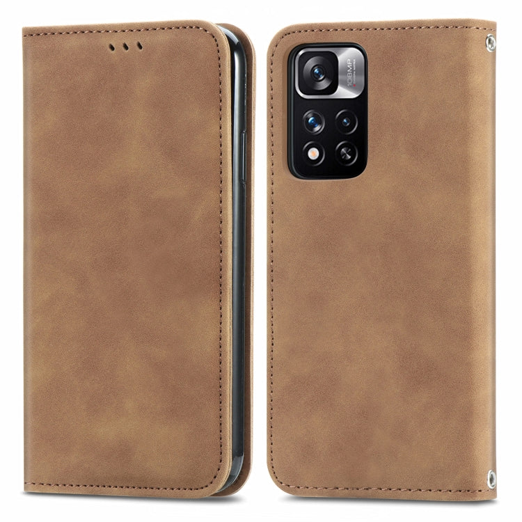 For Xiaomi Redmi Note 11 Pro China /11 Pro+ Retro Skin Feel Magnetic Horizontal Flip Leather Case
