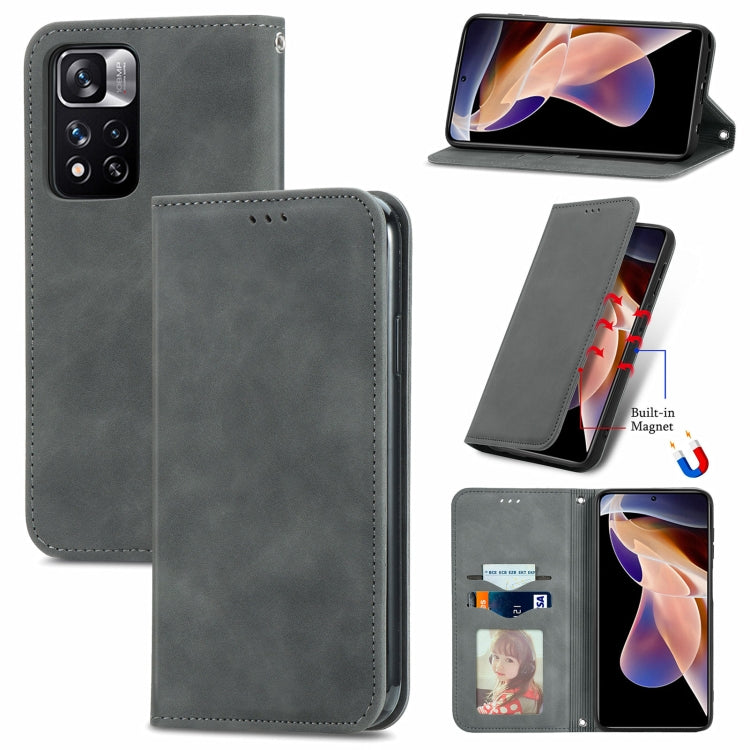 For Xiaomi Redmi Note 11 Pro China /11 Pro+ Retro Skin Feel Magnetic Horizontal Flip Leather Case