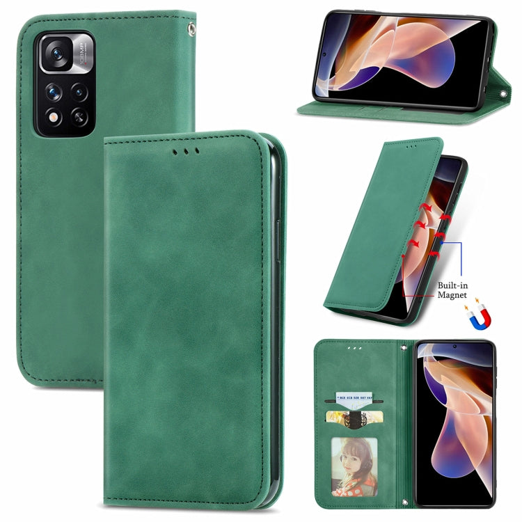 For Xiaomi Redmi Note 11 Pro China /11 Pro+ Retro Skin Feel Magnetic Horizontal Flip Leather Case