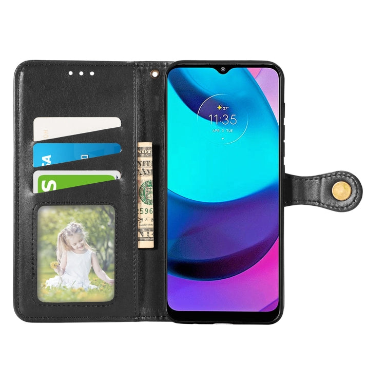 For Motorola Moto E20 Retro Solid Color Buckle Leather Phone Case