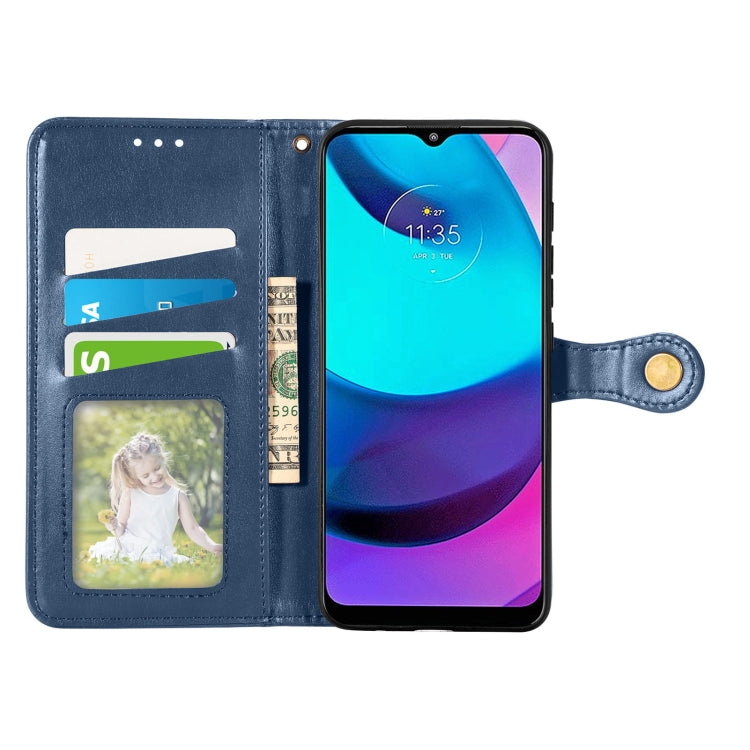 For Motorola Moto E20 Retro Solid Color Buckle Leather Phone Case