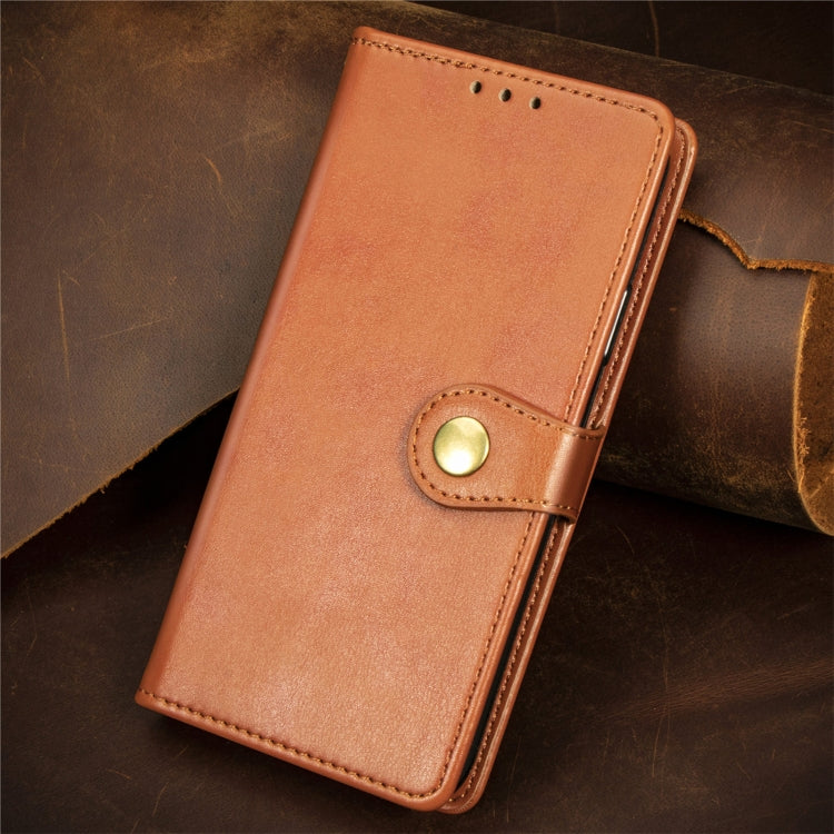 For Motorola Moto E40 Retro Solid Color Buckle Leather Phone Case