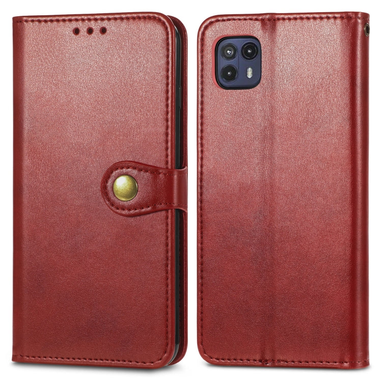 For Motorola Moto G50 5G Retro Solid Color Buckle Leather Phone Case