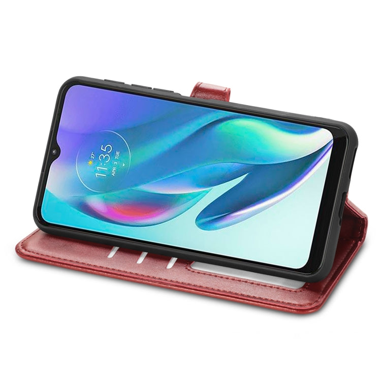 For Motorola Moto G50 5G Retro Solid Color Buckle Leather Phone Case