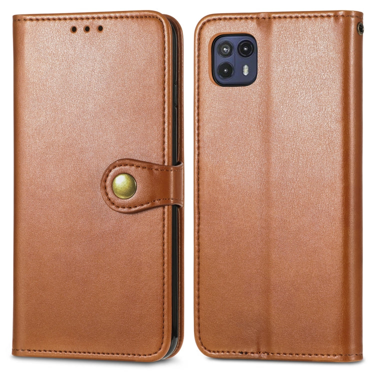For Motorola Moto G50 5G Retro Solid Color Buckle Leather Phone Case