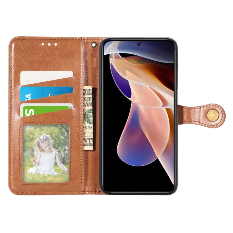 For Xiaomi Redmi Note 11 Pro / 11 Pro+ Retro Solid Color Buckle Leather Phone Case