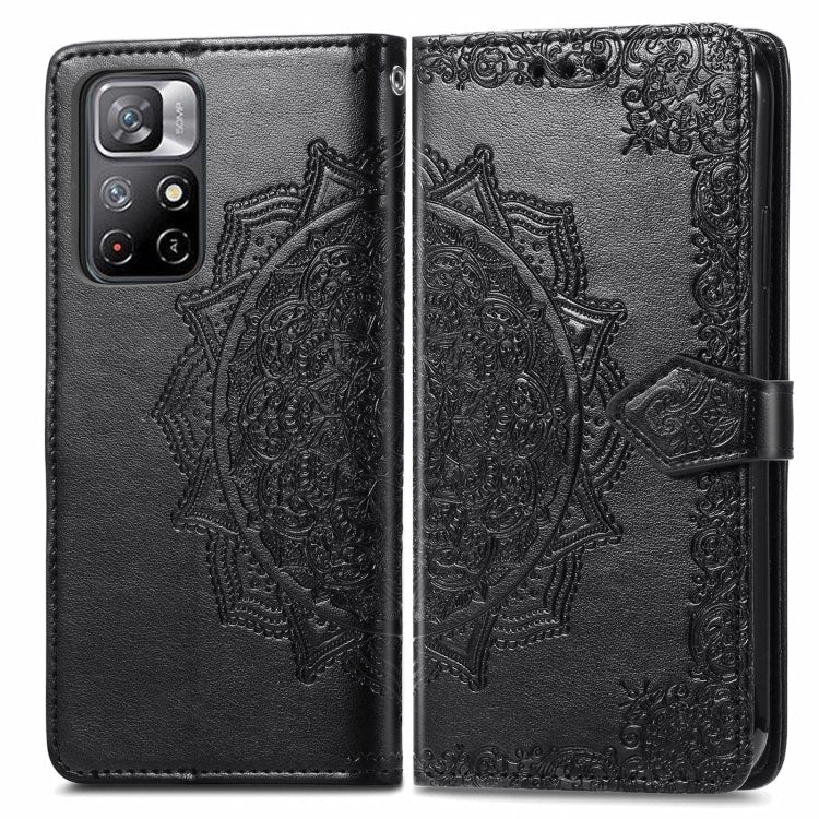 Mandala Flower Embossed Flip Leather Phone Case For Xiaomi Redmi Note 11