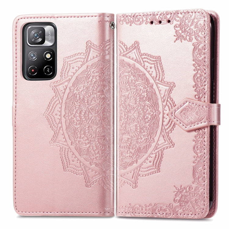 Mandala Flower Embossed Flip Leather Phone Case For Xiaomi Redmi Note 11