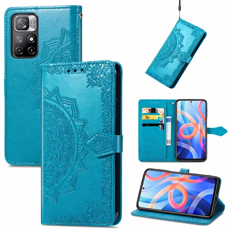 Mandala Flower Embossed Flip Leather Phone Case For Xiaomi Redmi Note 11