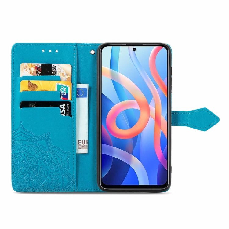 Mandala Flower Embossed Flip Leather Phone Case For Xiaomi Redmi Note 11