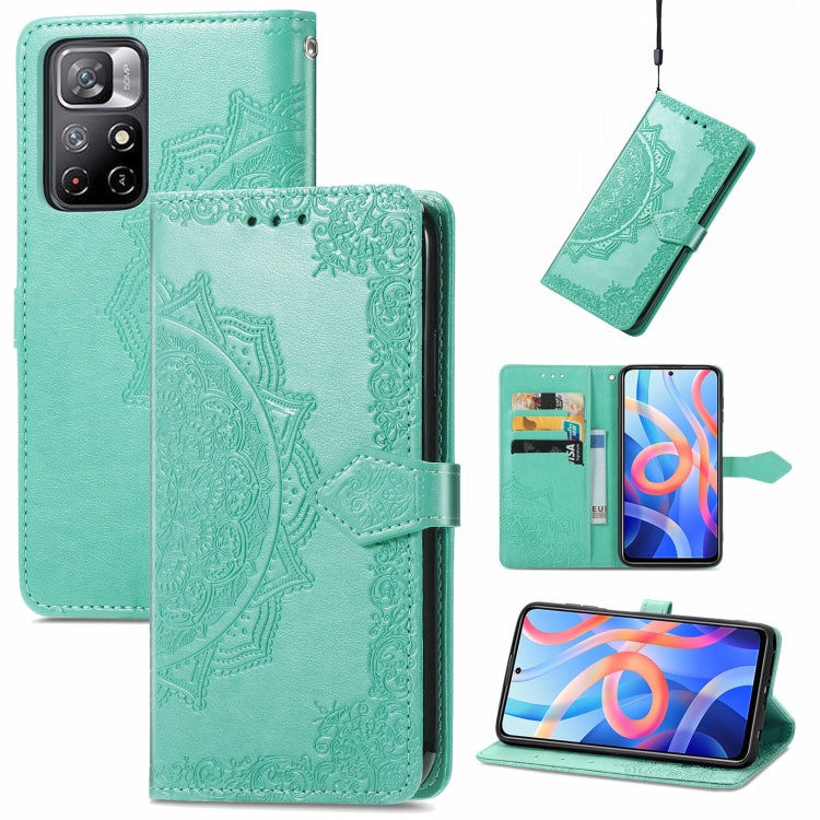 Mandala Flower Embossed Flip Leather Phone Case For Xiaomi Redmi Note 11