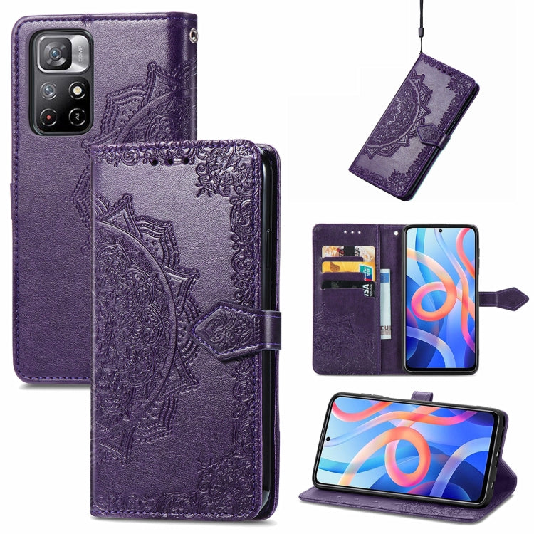 Mandala Flower Embossed Flip Leather Phone Case For Xiaomi Redmi Note 11