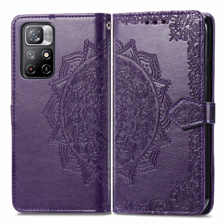 Mandala Flower Embossed Flip Leather Phone Case For Xiaomi Redmi Note 11
