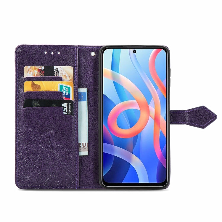 Mandala Flower Embossed Flip Leather Phone Case For Xiaomi Redmi Note 11