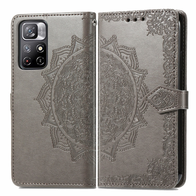 Mandala Flower Embossed Flip Leather Phone Case For Xiaomi Redmi Note 11