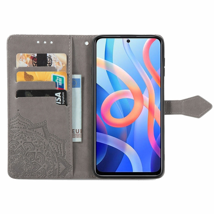 Mandala Flower Embossed Flip Leather Phone Case For Xiaomi Redmi Note 11