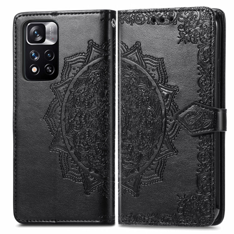 Mandala Flower Embossed Flip Leather Phone Case For Xiaomi Redmi Note 11 Pro / 11 Pro+
