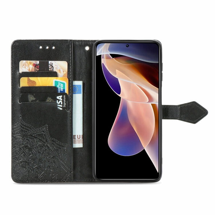 Mandala Flower Embossed Flip Leather Phone Case For Xiaomi Redmi Note 11 Pro / 11 Pro+